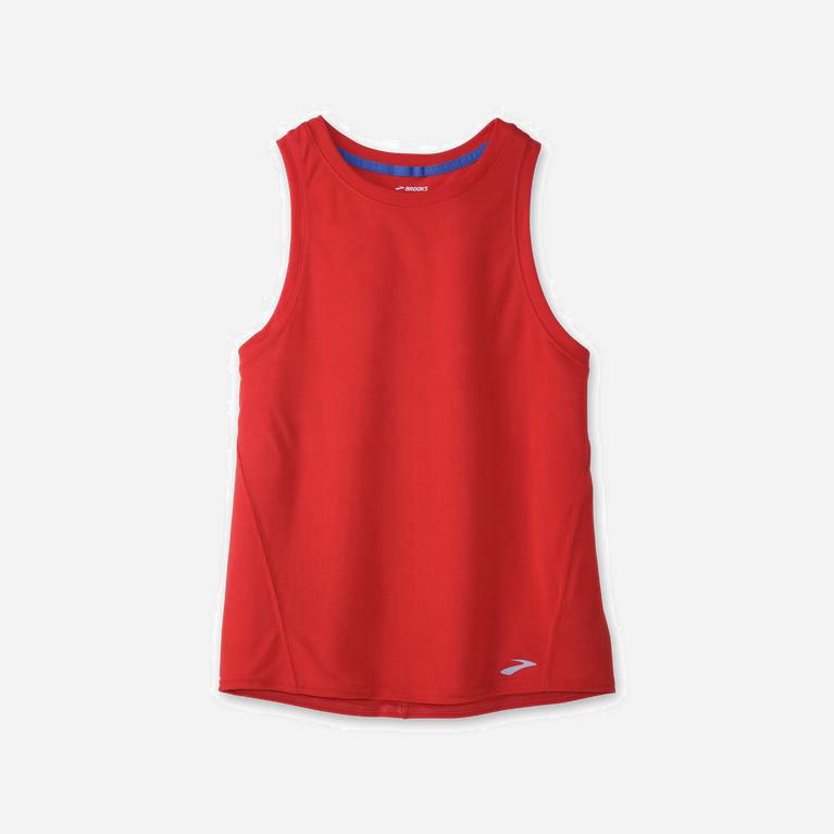 Brooks Women's Distance Running Tank Top Singapore - Jamberry/Red (80192-THIR)